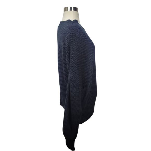 Sanctuary Colorblock Sweater Womens Small Black Gray Pullover Knit Crewneck Cozy - Picture 6 of 10